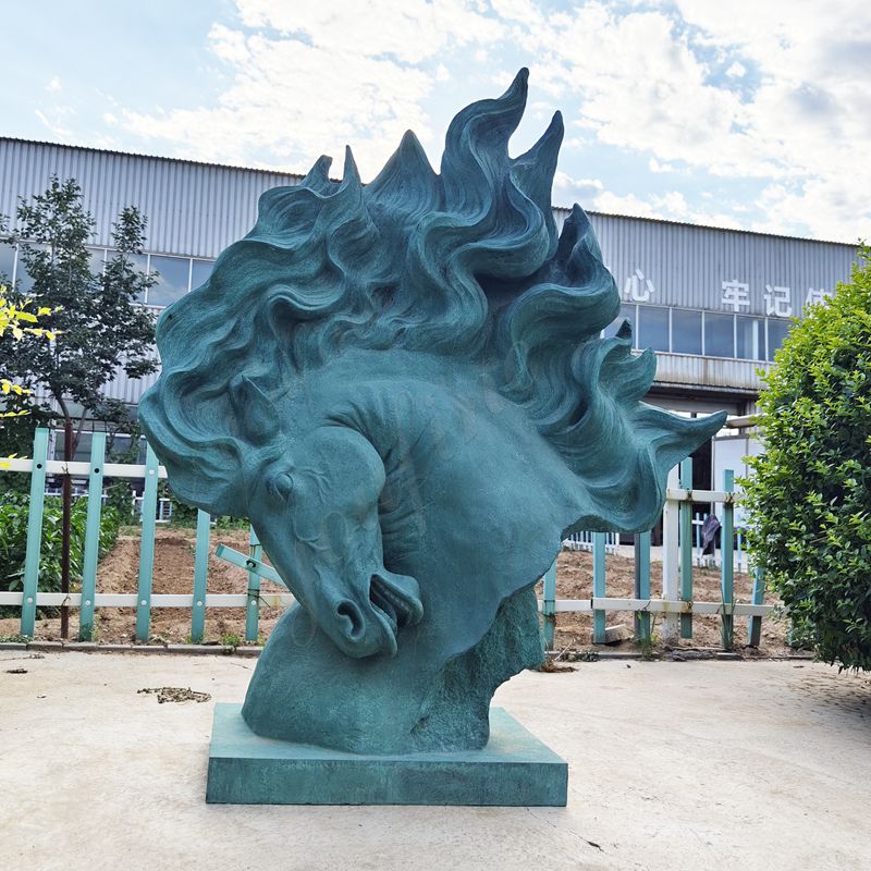 huge Bronze Horse Head Statue