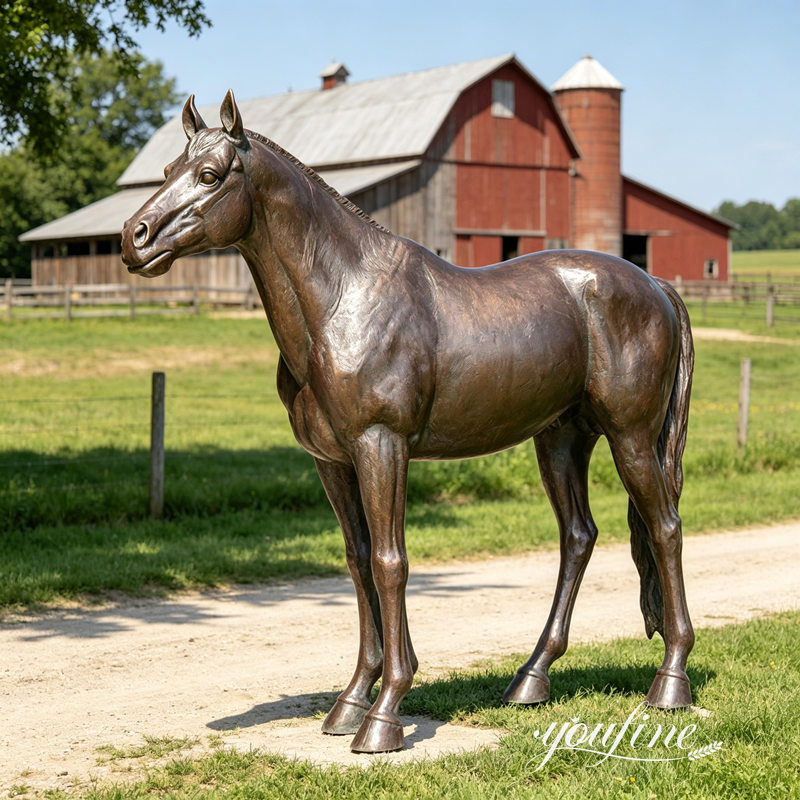 life size bronze horse sculpture for farm decor (2)