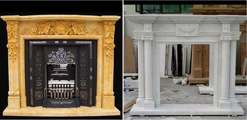 White Marble Surround Modern Marble Fireplace Mantel Designs for Sale