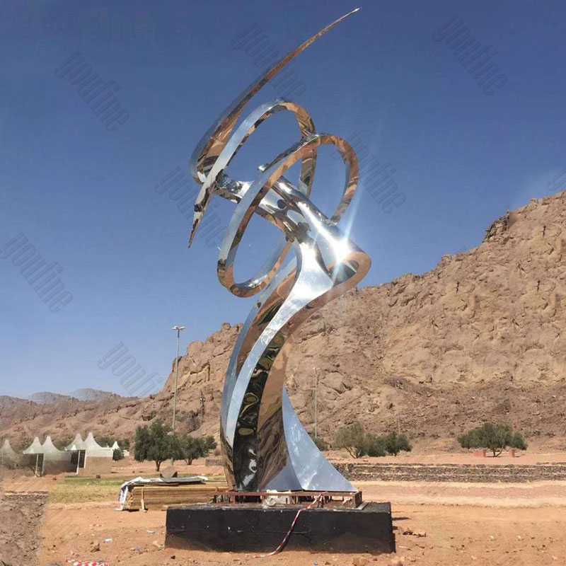outdoor large modern metal sculpture abstract stainless steel sculpture for outdoor decor UAE