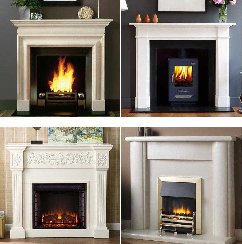white natural stone fireplace surround designs for sale