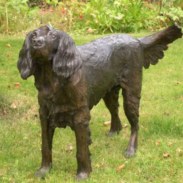 Custom Made Bronze Outdoor Springer Spaniel Sculpture English Springer Spaniel Garden Statues for Sale BOKK-553