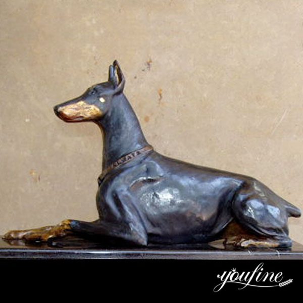Life Size Outdoor Doberman Pinscher Statue Bronze Dog Garden Art Decor Statue for Sale BOKK-543
