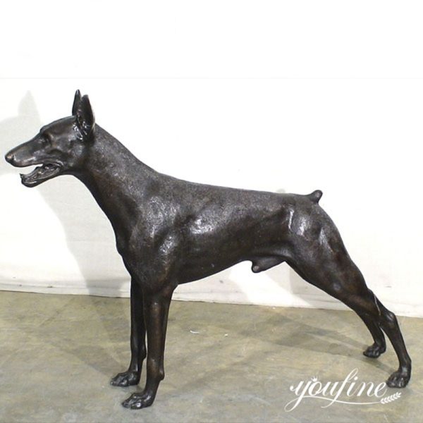 black Doberman Pinscher Statues