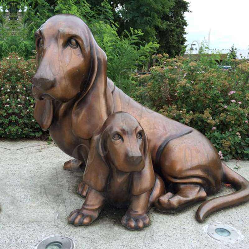 Life Size Bronze Dachshund Garden Memorial Statue Metal Dog Yard Decor Art