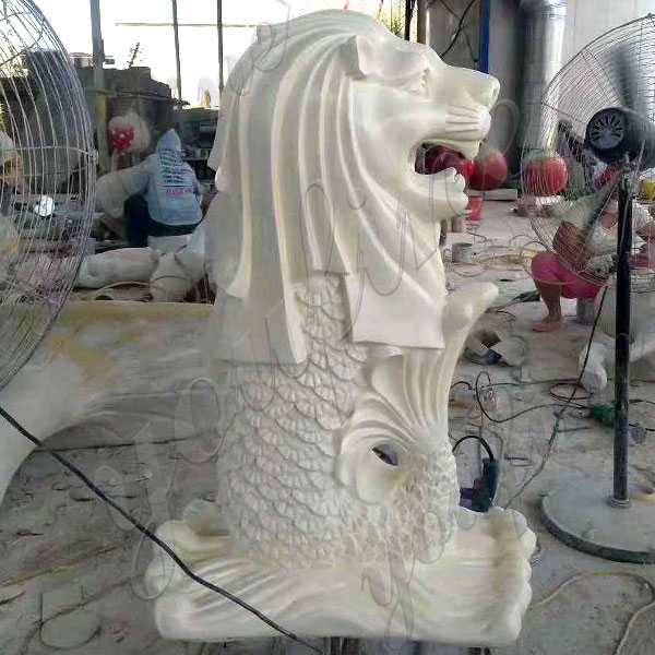 Life Size Singapore Merlion Lion Fish Statue Replica Marble Lion Statue MOKK-188