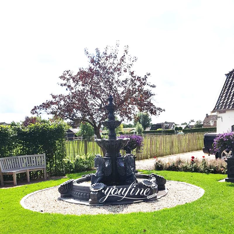 black horse outdoor fountain