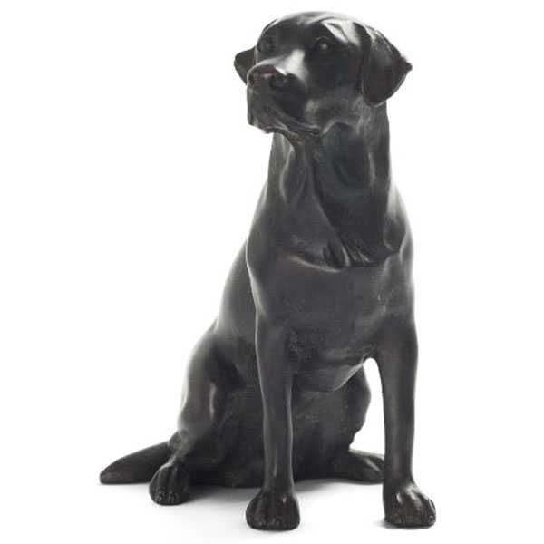 black lab garden statues