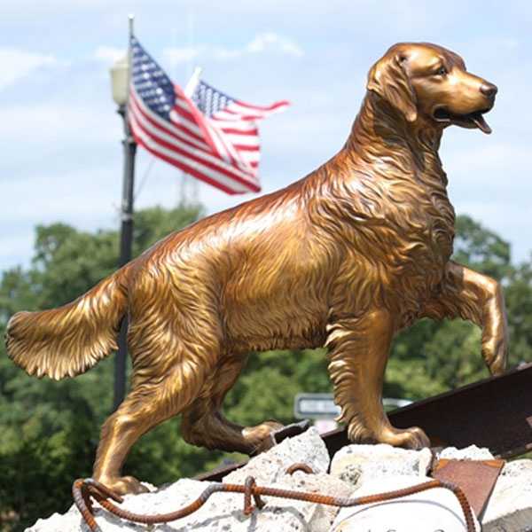 custom dog statues life size golden bronze retriever statue for sale