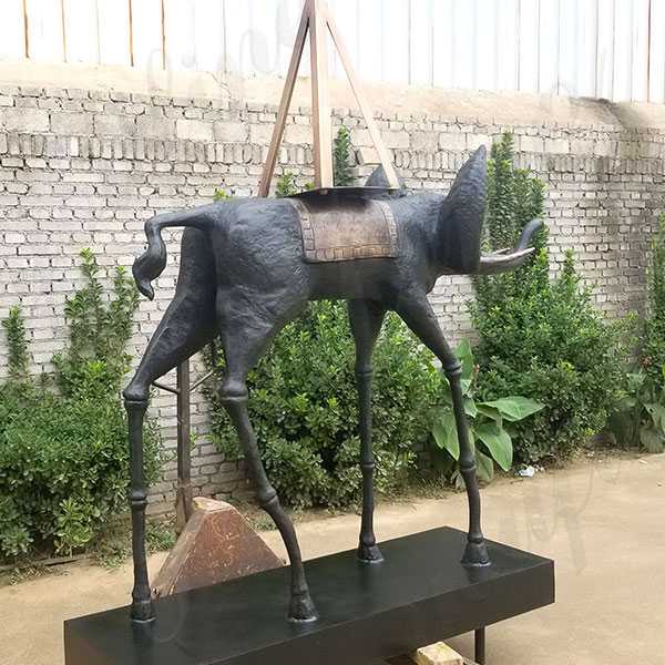 custom made antique bronze abstract elephant statue with long legs for sale