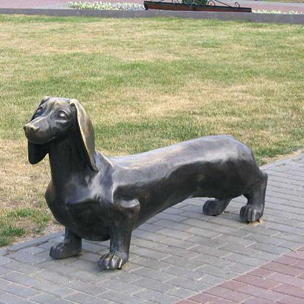 Life Size Bronze Dachshund Garden Memorial Statue Metal Dog Yard