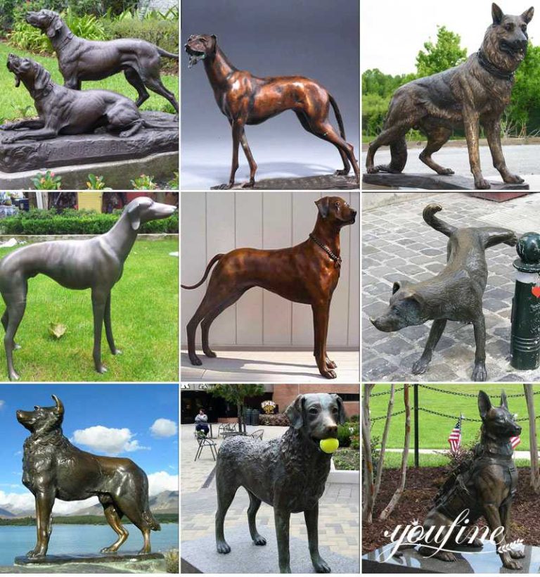 Life Size Outdoor Doberman Pinscher Statue Bronze Dog Garden Art Decor