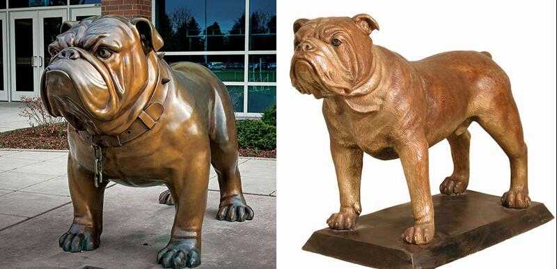 large antique bronze bulldog statue modern garden dog statues outside for sale