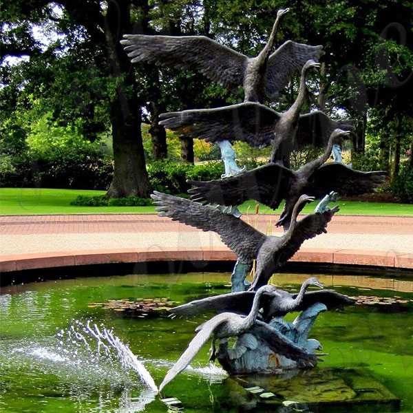 Large Outdoor Crane Statue Antique Bronze Cranes Garden Statues for Pool Decor for Sale BOKK-598