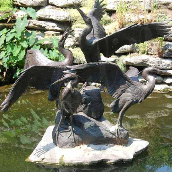 large outdoor crane statues antique bronze cranes garden statues for pool decor for sale