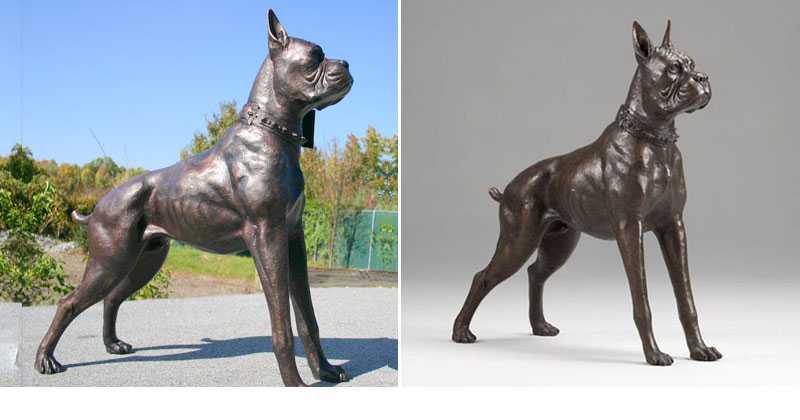 life size bronze boxer dog statue design dog statues lawn ornaments for sale