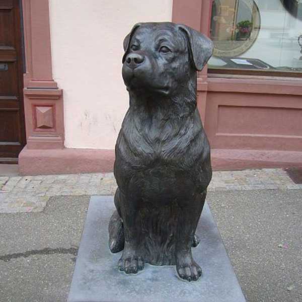 Life Size Antique Bronze Rottweiler Statues Outdoor Dog Statues for Home for Sale BOKK-552