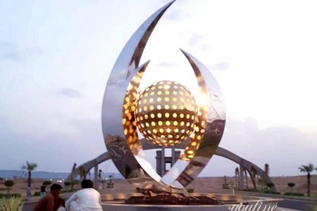 The series of Saudi Arabia giant metal art sculpture stainless steel designs for sale CSS-08