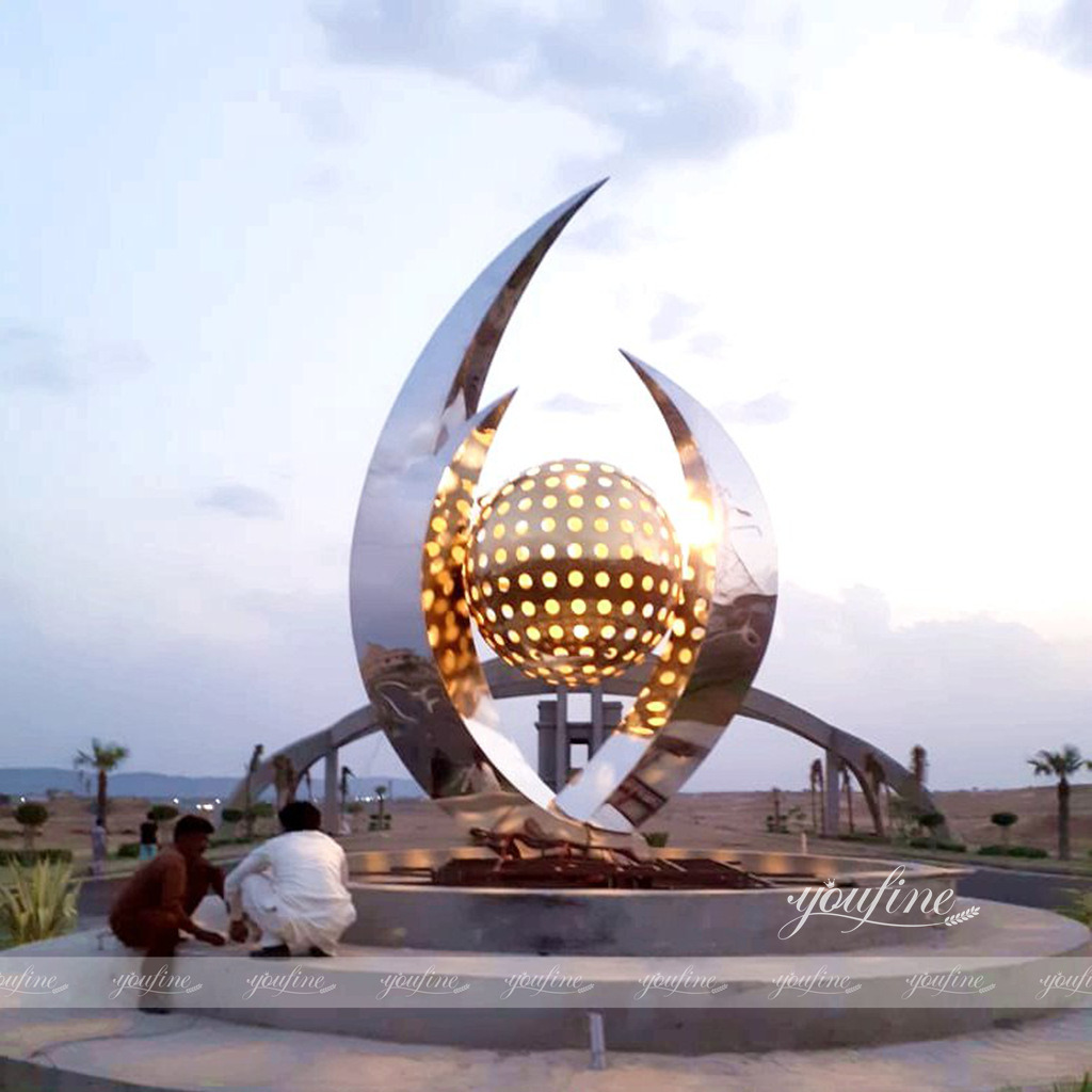 The series of Saudi Arabia giant metal art sculpture stainless steel designs for sale CSS-08