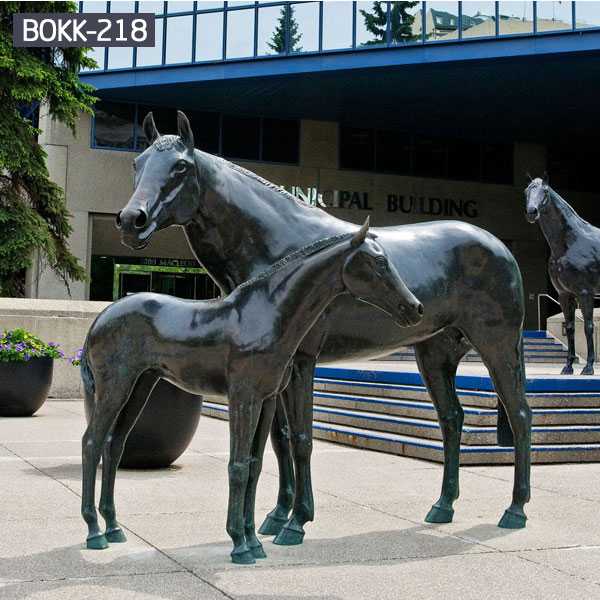Bronze Life Size Mare and Foal Statue for Garden BOKK-218