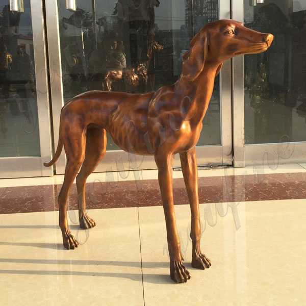 BOKK-651 Life Size Bronze Greyhound Garden Sculpture Custom Antique Brass Dog Statue Greyhound Art for Memorial for Sale