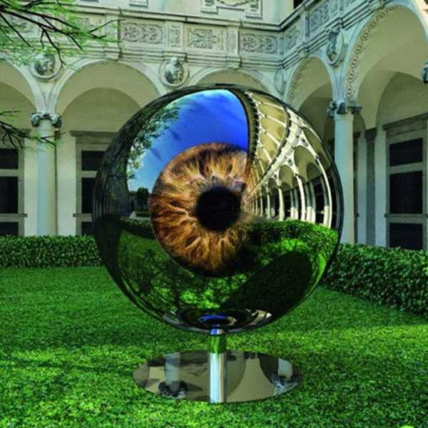 Modern Mirror Polished Stainless Steel Eyeball Sculpture for Garden CSS-80