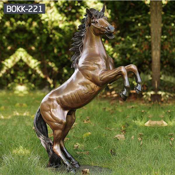 Large Antique Bronze Jumping Horse Statue for Decorating -BOKK-221