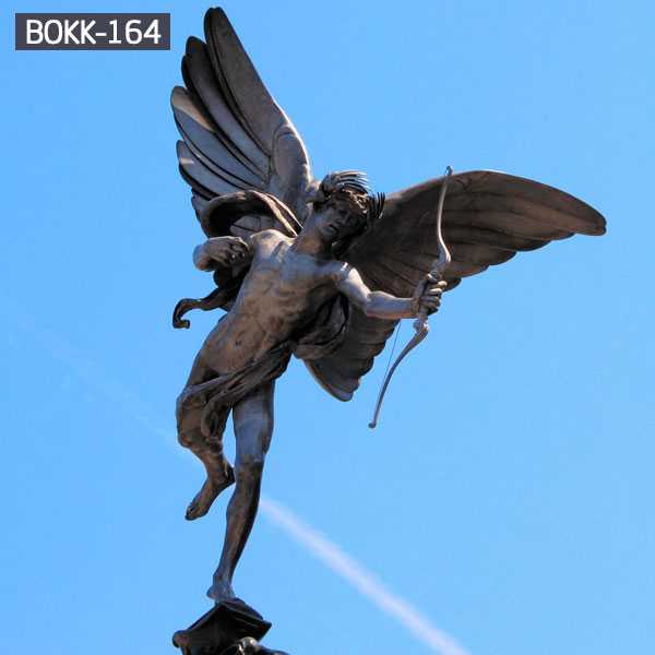 Large Outdoor Sculpture Bronze Guardian Angel Statue with Bow BOKK-164