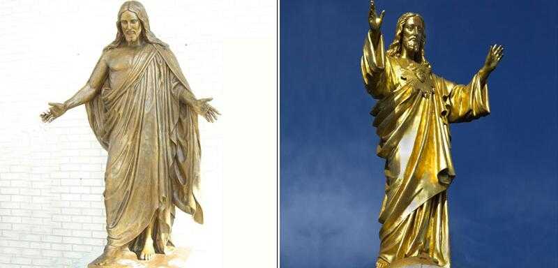 Large bronze religious statues of life size jesus open arms designs for sale