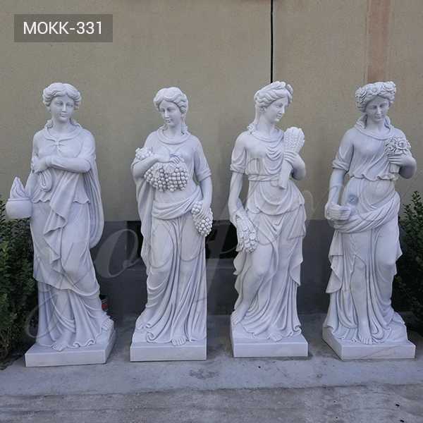 MOKK-331 Life Size the Four Goddesses of the Seasons Statues Hand Carved Pure White Marble Statue Design for Sale for Outdoor Decor