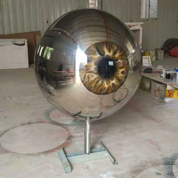 Modern Stainless Steel Eyeball Design Steel Artworks Artists Sculpture for Garden Decoration for Sale