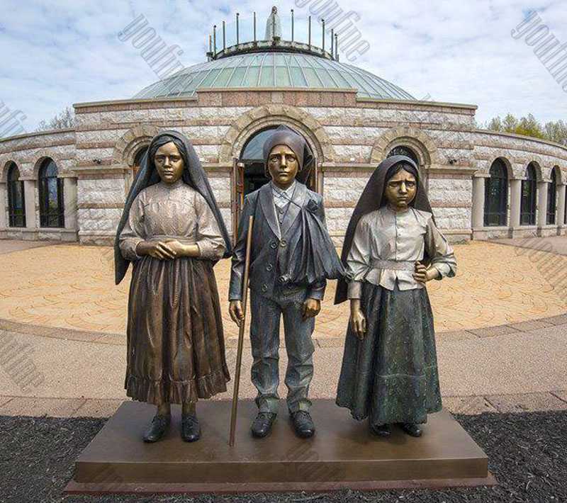 Three Shepherd Children Bronze Religious Statues for Sale