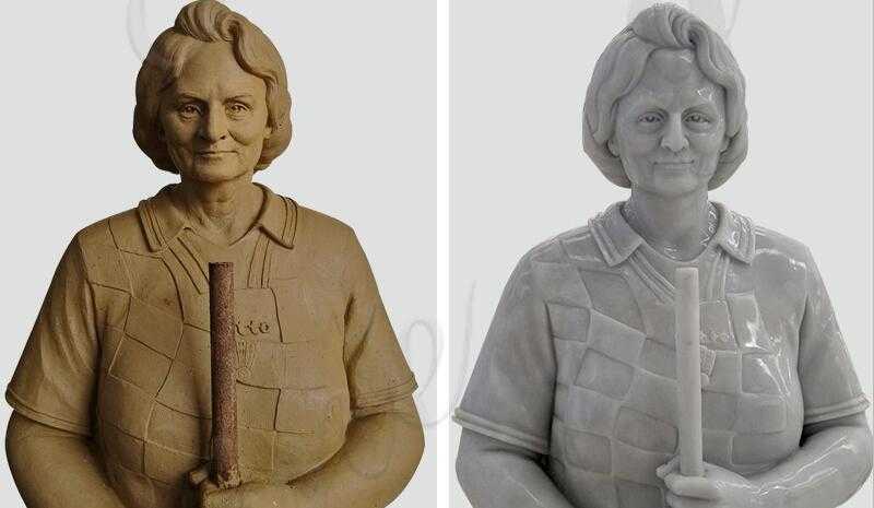 custom a life size marble figure statue from a photo for our customer's mother with high quality