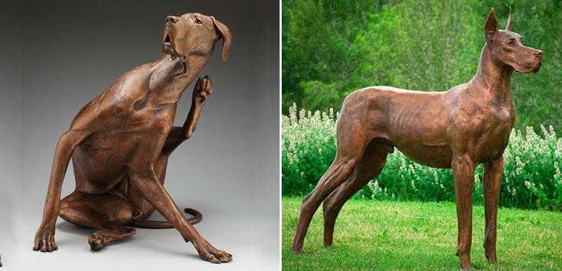 custom made bronze great dane statue for sale