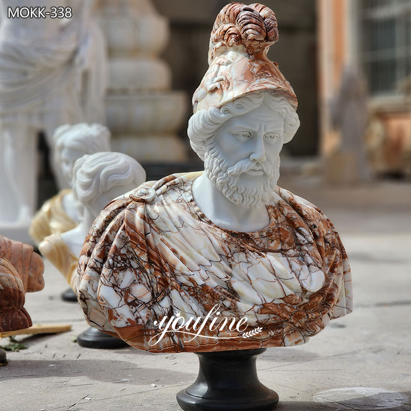 hand carved roman marble bust statue