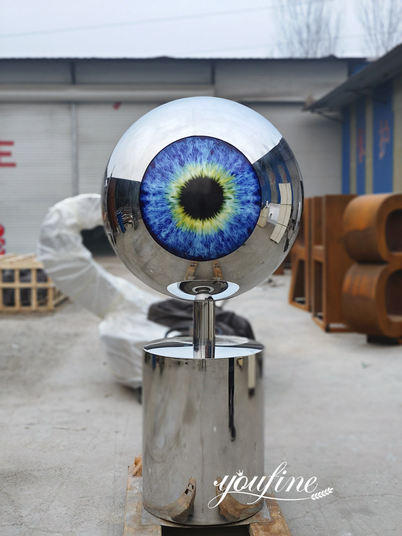 mirror polished stainless steel sphere sculpture