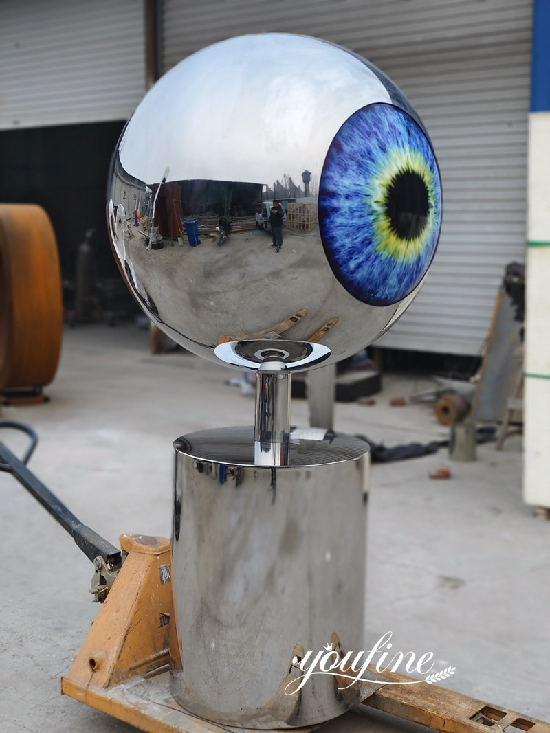 stainless steel eyeball sculpture for garden