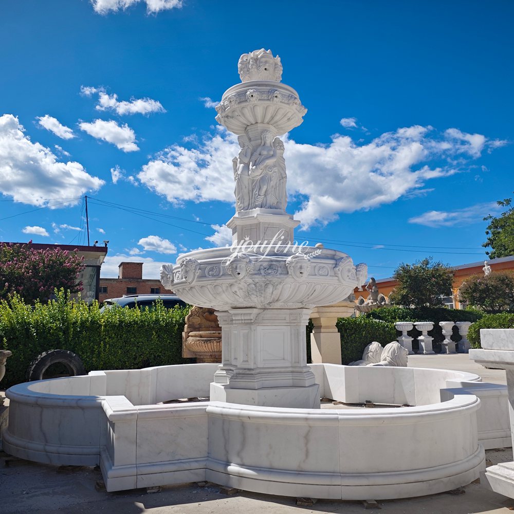 Unique 12 Astrological Sign Heads and Female Figure Sculptures fountain