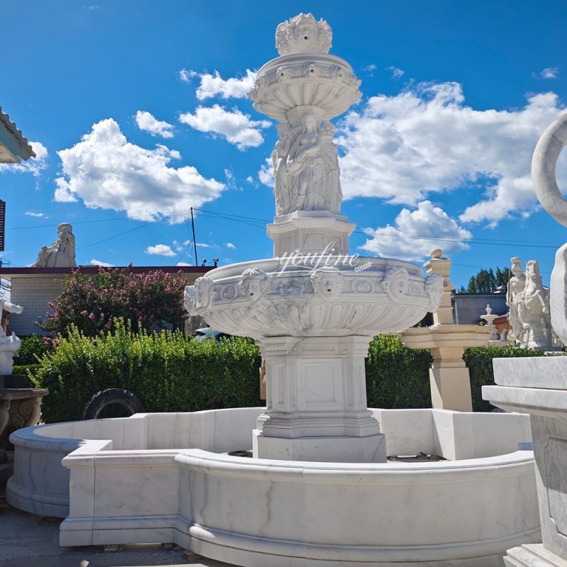 Unique 12 Astrological Sign Heads and Female Figure marble statue fountain
