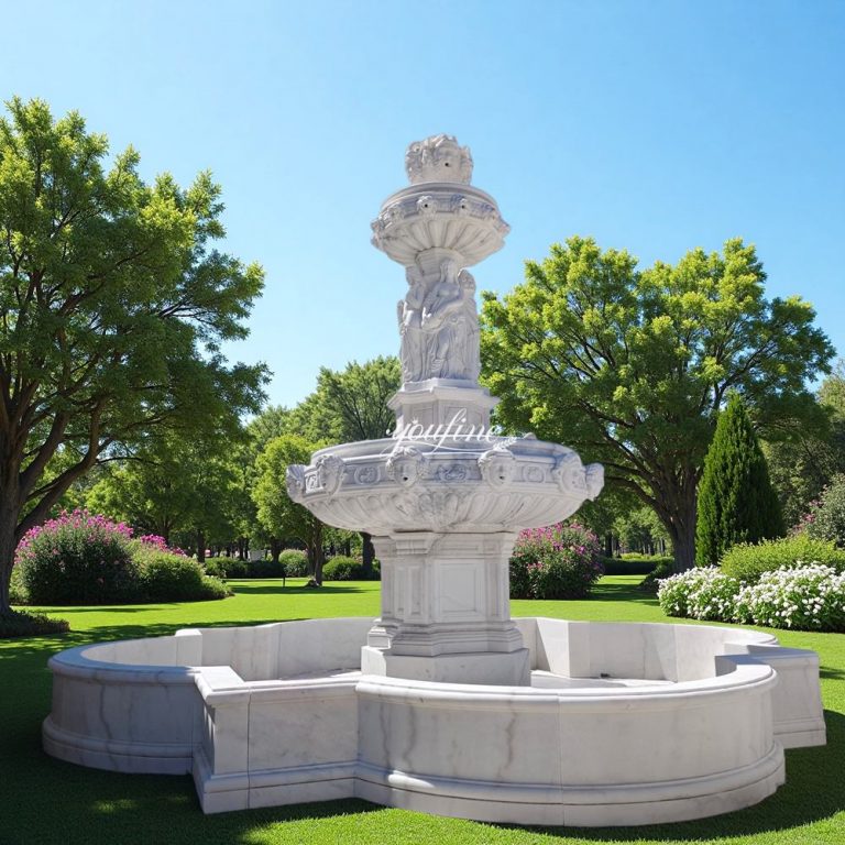 12 Astrological Sign Heads and Female Figure Sculptures Fountain MFO-041