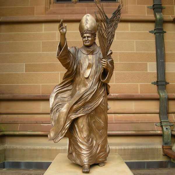 BOKK-617 Life Size Saint Pope John II Statue Replica Design Bronze Catholic Church Sculptures for Sale