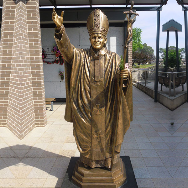 BOKK-619 Outdoor Bronze Catholic Garden Statues of Bronze Pope Saint John Ii for Sale