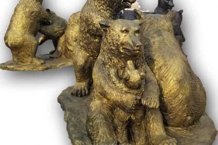 BOKK-655 Life Size Bronze Bear Statue Outdoor Brass Wildlife Animal Garden Sculpture for Sale