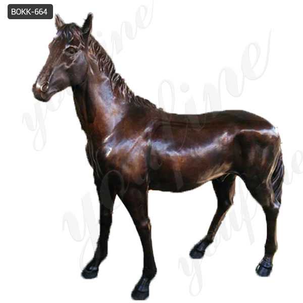 BOKK-664 Life Size Antique Bronze Horse Outdoor Statue Bronze Wildlife Animal Statue for Sale