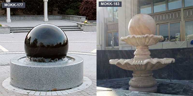 Black Marble Round Floating Ball Water Fountain