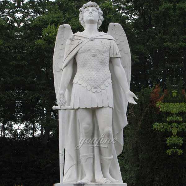 CHS-735 Life Size Catholic Religious Statue St Michael the Archangel Outdoor Marble Statue Replica for Sale