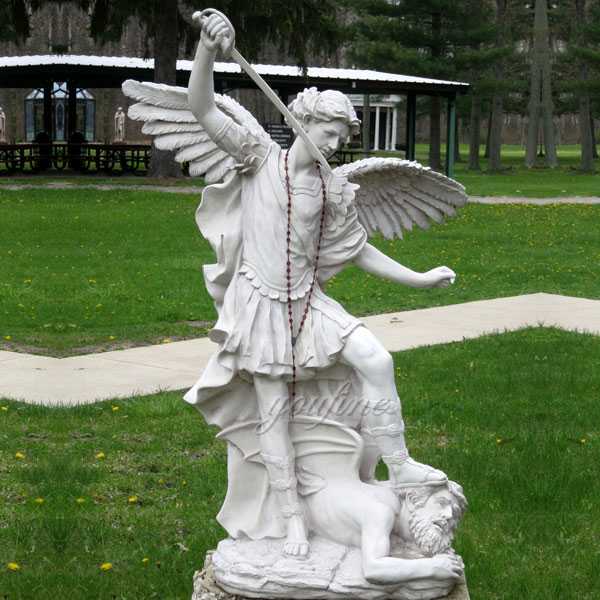 CHS-743 Life Size Catholic Religious Marble Statue Large Saint Archangel Statue with Hand Carved for Sale for Lawn Ornament from China Factory