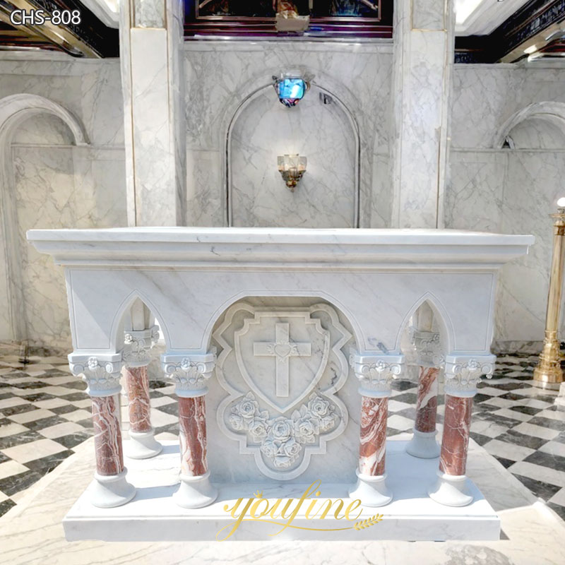 church Marble Altar Table with Columns for Church