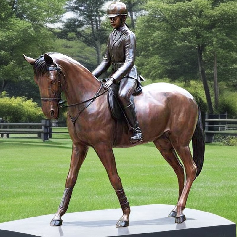 Equestrian bronze horse statue