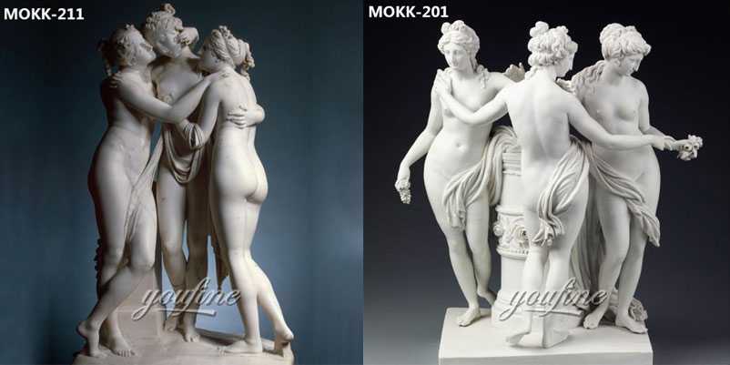 Famous Art Life Size Marble the Three Graces Garden Ornaments for Sale